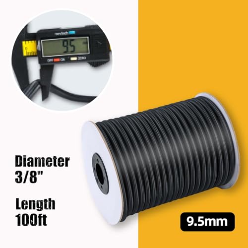 Marine Grade Bungee Cords Heavy Duty Outdoor - Bungee Cord Roll - 100% Stretch Elastic Cord and Absorbent Bungee Shock Cord for Kayak Deck, Camping, Crafting (3/8" x 100ft) - size: 3/8" x 100ft