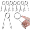 MAQUITA 8 Pack 2 Inch Dumbbell Spring Collars Barbell Clamps Locking Collars Clips for Weightlifting Exercise Fitness Training Supplies (Silver)