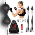 Flex Double End Punching Bag - Bungee Cords w/Special Flex Adjustable System - Durable Bladder Speed Bag - Boxing Training Equipment for Adults - Home Gym Accessories - style: Dual Ball Black