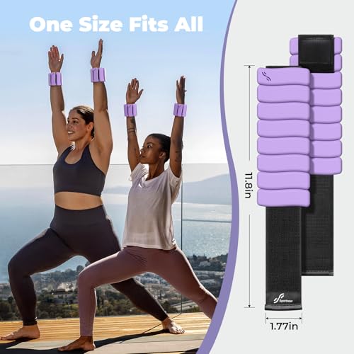 Sportneer Wrist & Ankle Weights for Women & Men Set of 2 (1LB/2LB Each) - Soft Silicone Arm & Leg Weights for Pilates, Yoga, Walking, Barre, Home Workout, Water Aerobics - color: Aura Lavender, size: 2 Lb Pair (1 Lb Each)