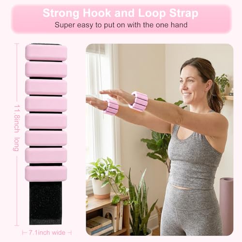 Wrist Ankle Weights for Women, Adjustable Silicone Wrist & Ankle Weights, Wearable Pilates Weighted Bracelet for Strength Training Walking Yoga Physical Therapy Home Workouts - color: Pink