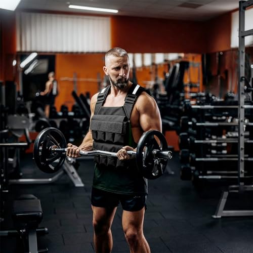 Weighted Vest for Men Women, Adjustable Tactical Weight Vests for Rucking Walking Running Crossfit Strength Training (Without Weight Blocks) - color: Black