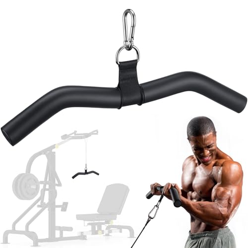 TOBWOLF Lat Pulldown Bar, Multi-Function Cable Machine Handle for Home Gym | W-Shaped Bar with EVA Non-Slip Grip for Cable Workouts | Supports Lat Pulldown, Triceps Press Down & Curl Training