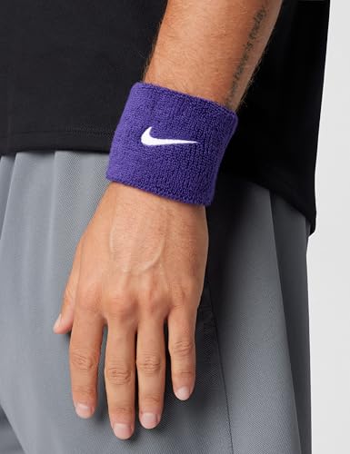 Nike Unisex Adult Swoosh Classic Wristband 2 Pack - color: Court purple/white