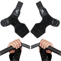 Lifting Grips for Weight Lifting, Powerlifting & Weightlifting Grips with Enhanced Grip, Double Layer Leather Gym Grips for Deadlifts & Back Workouts, Black