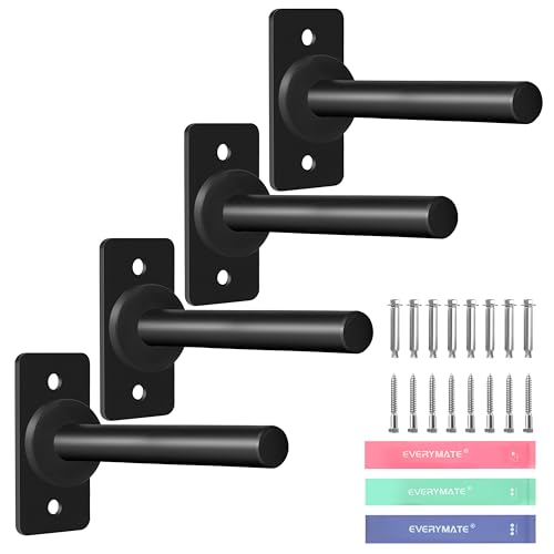 EVERYMATE Weight Plate Rack, Wall Mount Weight Plate Holder for Bumper Plates, Max Weight Capacity 330 lb, Home Gym Organizer - size: 1-inch-4Pack