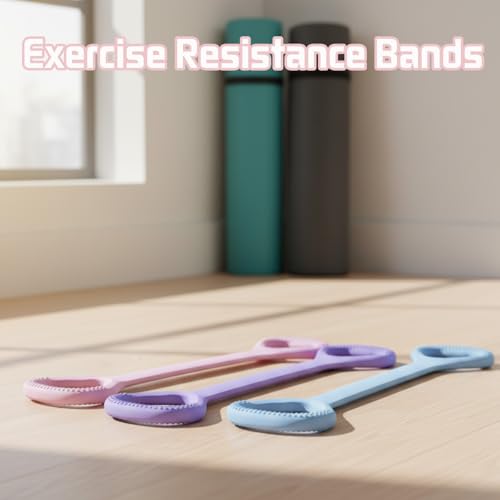 Figure 8 Fitness Resistance Band, Exercise Resistance Bands for Women, Resistance Bands with Handles for Arms, Back, Shoulders, Legs and HIPS Working Out - color: Pink
