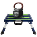 Aluminum RV Steps, 4-Level Adjustable Folding Step Stool with Non-Slip Rubber Feet, Non-Slip Fluorescent Strip Platform Rv Accessories - Blue - color: Blue