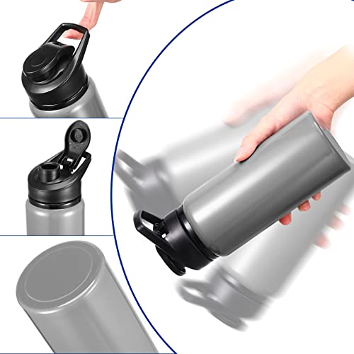CHENGU Water Bottle Bulk 20 oz Aluminum Reusable Bottles Lightweight Snap Lid Water Cups Easy Carry Leak Proof Travel Tumbler for Gym Sports Camping Hiking Fishing - color: Gray