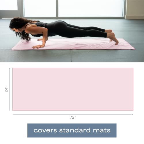 S&T INC. Aura Yoga Mat Towel, Quick Dry Towel, Soft and Absorbent for Gym, Pilates, and Hot Yoga Mat, 2 Pack, 26.5 inches x 72 inches, Microfiber, Pink - color: Pink (2 Pack)