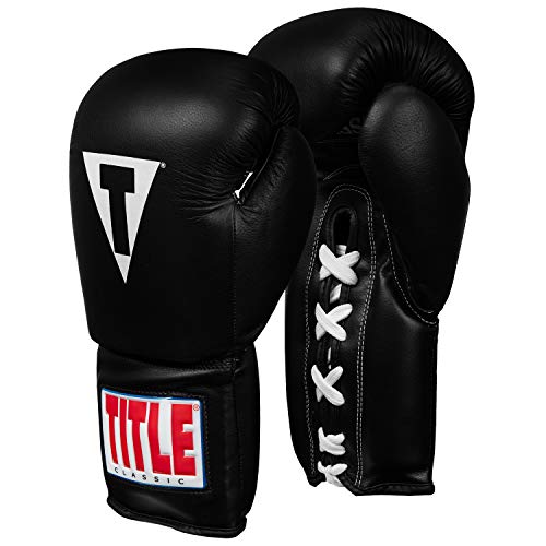Title Classic Leather Lace Training Gloves 2.0 - Lace Up Boxing Glove, Boxing Competition Gloves, Boxing Sparring Gloves, Boxing Training Gloves, Boxing Bag Gloves, Boxing Gloves - color: Black, size: 18 oz