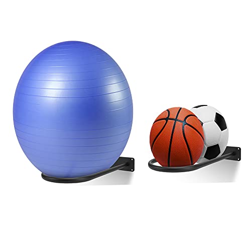 Medicine Ball Rack - Wall Mount Stability Ball Storage Rack(2 Black) - color: 2 Black