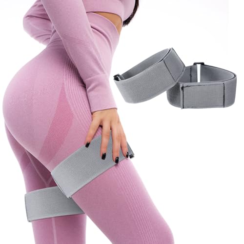 BFR Occlusion Bands for Women Glutes Blood Flow Restriction Bands Best Fabric Resistance Band Adjustable Bundle Booty Band for Exercising Legs Butt Hip Building Workouts Squat Butt Thigh Fitness - color: grey