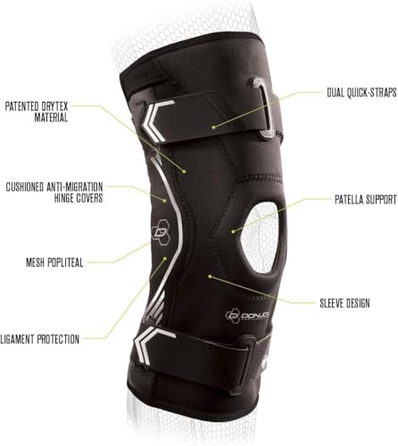 DonJoy Performance Bionic Drytex Hinged Knee Sleeve – Patella Support, Knee Sprains, Hyperextension, Meniscus and Arthritis - size: Small