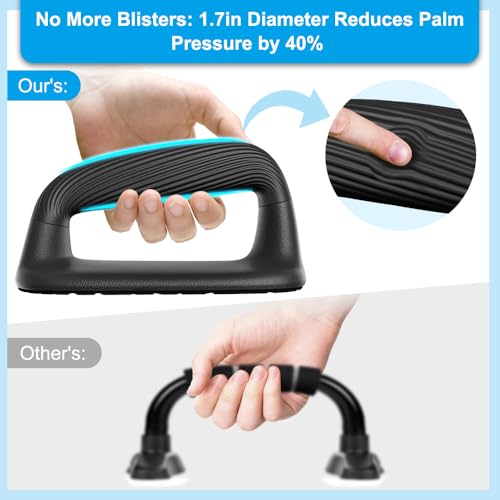 Push Up Bars with Bottom Anti-Slip Pad Push Up Handles for Floor Soft Plastic Pushup Handles Strength Training Pushup Stands - color: Black-B