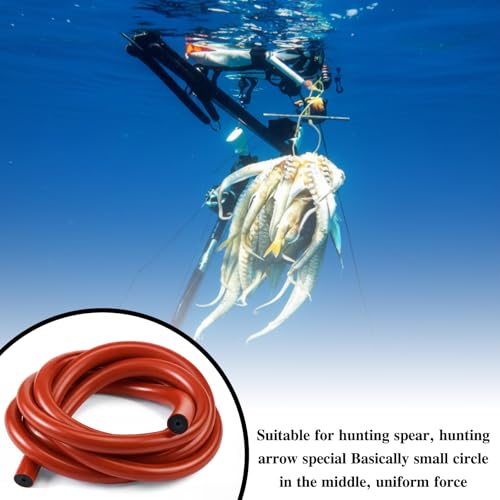 Pangda Fishing Gun Elastic Tube Speargun Band Hose- 1 Pack Natural Latex, 19.7" Long, 0.63" OD & 0.12" ID for Freshwater & Saltwater - color: Red