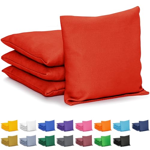 GoSports Classic Cornhole Bean Bags Set of 4-16 Colors Available - Regulation All Weather, Mix and Match - color: Red