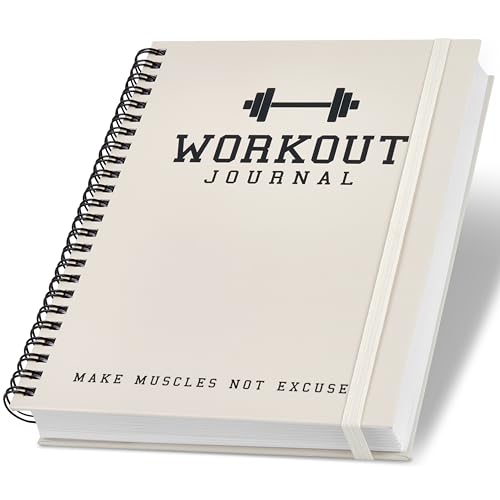 ZICOTO Ultimate Workout Journal - Complete Fitness Training Planner for Men and Women - Track PRs, Build Muscle & Dominate Your Workouts - Essential Gym Gear Accessories for Serious Weight Lifters - color: Beige