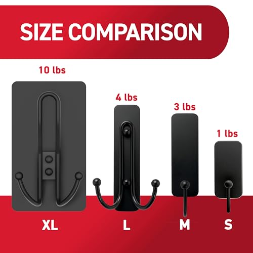 Command X-Large Matte Black Triple Hook, 1 Hook, 3 Strips, Damage-Free Hanging with Adhesive Strips, No Tools Wall Hook for Hanging Decorations in Living Spaces - style: 1-Pack