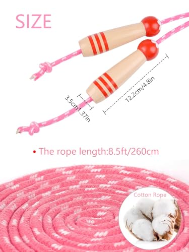 Jump Rope for Kids, Lorvain Adjustable Skipping Rope, Kids Jump Ropes with Wooden Handle for Girls Boys, Weighted Jumping Ropes for Fitness Workout Exercise Outdoor Fun Activity - color: Green&Red-2pcs