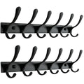 SKOLOO Heavy Duty Wall Mounted Coat Rack - 6 Hooks, Stainless Steel, Pack of 2, Sturdy Coat Hooks for Hanging Clothes, Jacket, Hat, Black - color: Black, size: 6 Hook(2 Pack)
