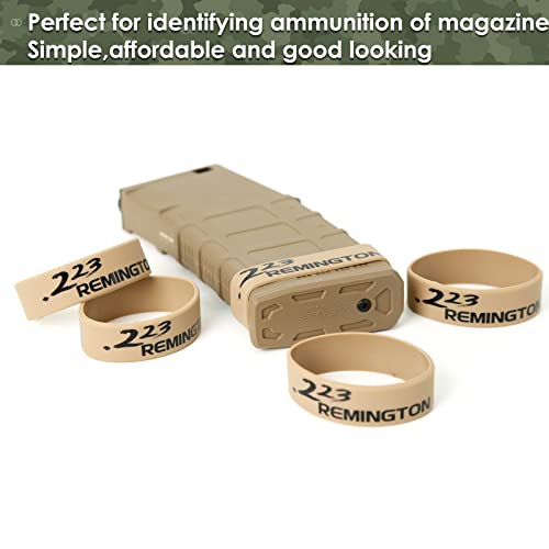 Aolamegs 5/10 Pack Magazine Bands - 5.56 Nato, 300 Blackout, 300 Subsonic, .223 Remington, .308 Winchester, 7.62x39 Magazine Marking Band, Durable Silicone Ammo Caliber Bands for Magazine Identification (2 Colors) - color: 223rem-khakiblack(10pcs)