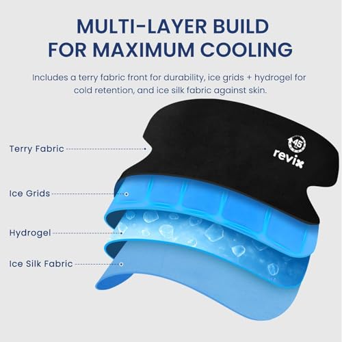 REVIX XL Ice Pack for Shoulder Wrap, 45-Min Long-Lasting Cold Therapy for Rotator Cuff Relief with Ice Grid Gel Design, Extra Large Reusable Ice Packs for Post-Workout Recovery & Soothe Discomfort - size: XL