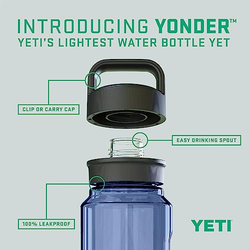YETI Yonder Water Bottle with Yonder Chug Cap, Lightweight, Leakproof and BPA-Free - color: Navy, style: 20oz