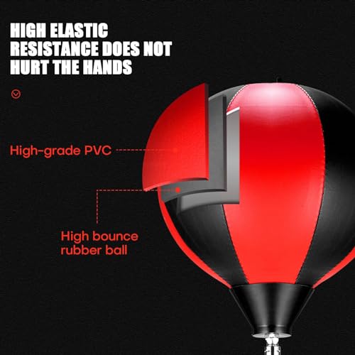 Reflex Bag, Freestanding Punching Bag with Stand - Height Adjustable - Speed Boxing Ball with Gloves for Training, Boxing Equipment, Stress Relief & Fitness