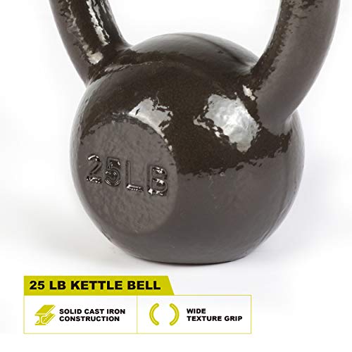 PRCTZ Solid Cast Iron Kettlebell Weights - 10, 15, 20, 25, 30, 35, 40, 45, 50 LB