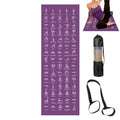 Yoga Mat Thick with Poses Stretches Double-Sided | Yoga Mat Non Slip Workout for Indoor Floor Home Travel Gym Studio Pilates Outdoor Balance Kneeling Physical Training