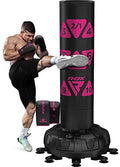 RDX XXL 330LBS Target Freestanding Punching Bag with Cover & Gloves – 72” Adult Heavy Pedestal Punch Bag Set - 17 Suction Cup 8 Extended Legs Stand Base - Kick Boxing MMA Muay Thai Home Gym Fitness - color: PINK