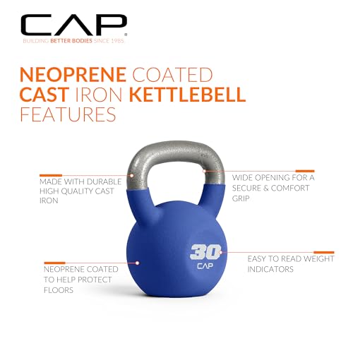 CAP Neoprene Coated Kettlebells - Multiple Sizes - size: 30.0 Pounds
