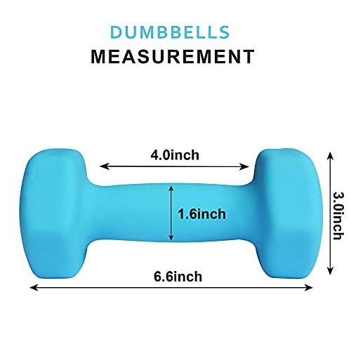 Balelinko Home Gym Equipment Workouts Strength Training Weight Loss Pilates Weights Yoga Sets Weights for Women, Men, Seniors and Youth - color: Blue, style: 5 LB, Pair
