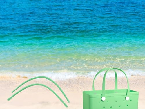 Replacement Straps for S/M Rubber Beach Bag, Replacement Handles with 4 Snaps, EVA Bag Strap Replacement - color: Mint Green