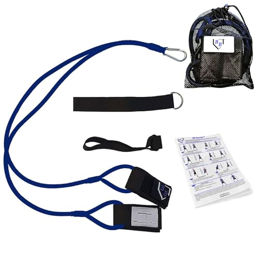 BB Bands Baseball Softball Resistance Training Bands - Arm Strength, Pitching Conditioning Equipment, 3 Strengths (Youth, Adult, Heavy), 7 Colors, Includes Anchor Strap, Door Mount, Bag, Workout Guide - color: Blue, size: Youth