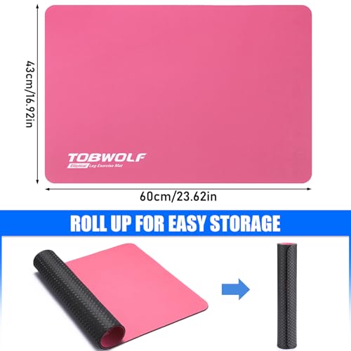 TOBWOLF Non-Slip Workout Mat for Ellipse Leg Exerciser, Ellipse Machine Mat, Exercise Mat for Under Desk Ellipticals, Suitable for Electric Seated Foot Pedal Exerciser, Stability & Floor Protection - color: Pink
