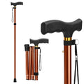 supregear Folding Cane, Lightweight 5-Level Adjustable Walking Stick with Wrist Strap and T-Handle, Portable Mobility Aid for Elderly and Disabled Men and Women - color: Khaki