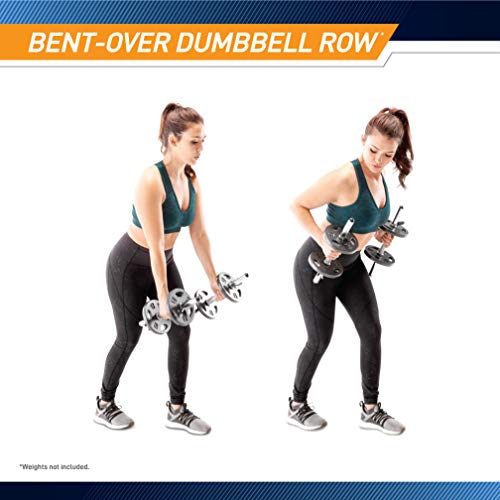 Marcy Hollow Curl Bar and Dumbbell Handle Set with Spring Collars - style: 1 inch Diameter