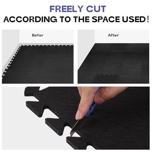 Starfavor Sound Absorbing Interlocking Floor Mats Pads 18 Pcs - Fits 4 * 6ft Drum Mats, 15.7" x 11.8" Anti-Vibration Sound Proof Puzzle Felt Padding - Protect Hardwood Floor - size: 45.3''×66.5‘’