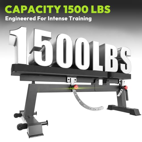 HANDBODE Adjustable Weight Bench for Full Body Workout, 1500 LBS Weight Capacity Bench Press Bench of Home Gym Strength Training, Incline Upright Flat Utility Workout Bench with Fast Adjustment - color: 1500 Weight Bench