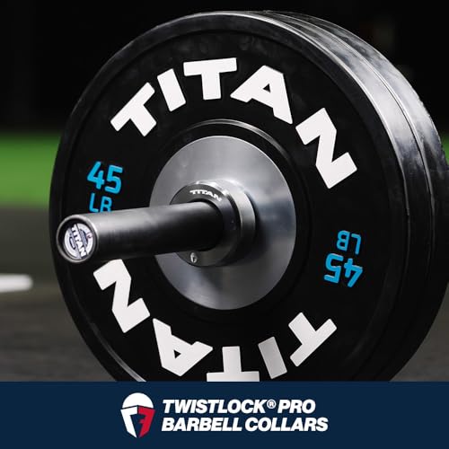 Titan Fitness TwistLock Pro Aluminum Barbell Grey Collar Set, 59.5mm-51.5mm Sleeve Diameter, Quick Release Olympic Barbell Clamps, Pair of Magnetic Aluminum Weight Clips with Easy-Grip Knurling - color: Space Grey