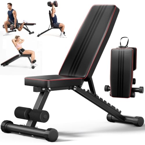 Adjustable/Foldable Weight Bench, 660LBS Home Gym Workout Bench Lifting Sit-up Exercise Bench for Bench Press - color: BLACK -3