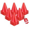 36pcs Cones 7 Inch Soccer Cones and Plastic Traffic Cones, Durable Cones for Sports Training, Ideal for Soccer, Basketball, Football, Skating, and Agility Drills Practice - color: red
