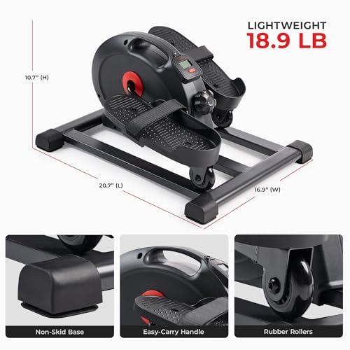 Sunny Health & Fitness Under Desk Pedal Elliptical Machine Leg Exerciser - color: Black
