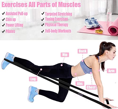 Long Resistance Bands, Fabric Resistance Bands Stretch Bands for Exercise Bands Resistance Bands Set Elastic Resistance Bands for Working Out Women Resistance Bands for Physical Therapy - color: Pink/Black