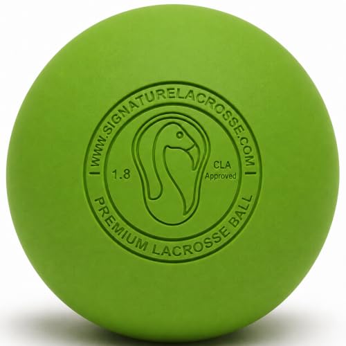 Signature Lacrosse Ball Set - Packs of 2, 4, 8, 12, and 100 - No Chemical Smell Massage Balls, Myofascial Release Tools, Back Roller, Muscle Knot Remover - color: Green, size: 50 Balls