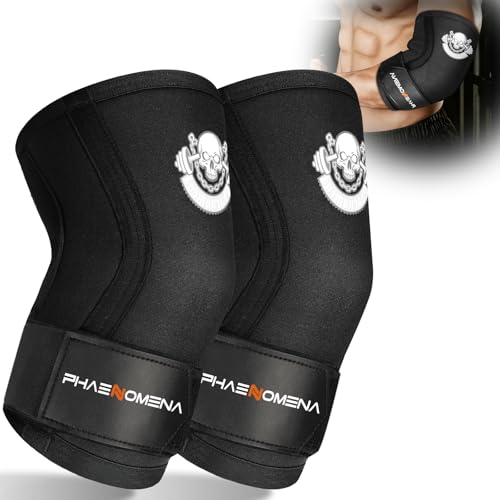 Weightlifting Elbow Brace(1 Pair), Elbow Sleeve with Dual Pressurization Design Straps for Bench Press, Powerlifting, Pressing, Neoprene Training Gear for Men and Women - size: X-Large