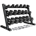 Dumbbell Sets with Rack, Rubber Hex Dumbbells, 160/220/280/360/450/550LBS, Hand Weights with Chrome Handle for Strength Training - color: 450lbs with Rack Pro