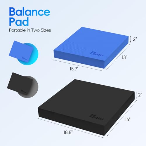 Professional Balance Pad for Physical Therapy and Stability Training | Nonslip foam balance cushion for exercise, yoga, fitness, stretching, and physical therapy routines - color: Blue, size: 15.7*13.0*2in